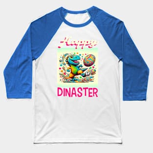 Cartoony Dino Easter Baseball T-Shirt